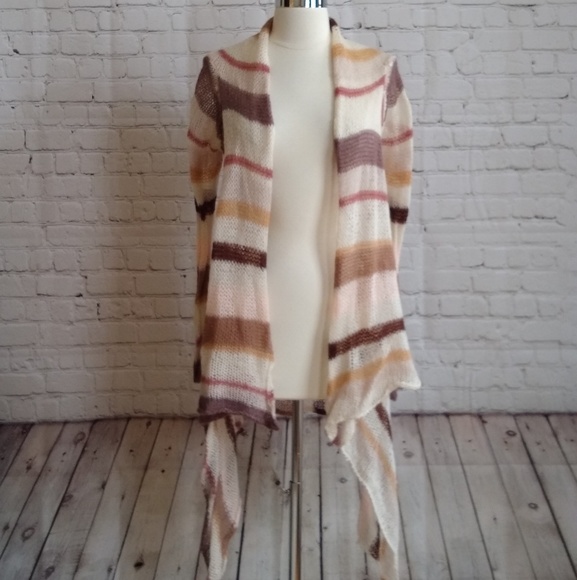 Evereve Sweaters - Lovestitch striped shawl cardigan sweater M